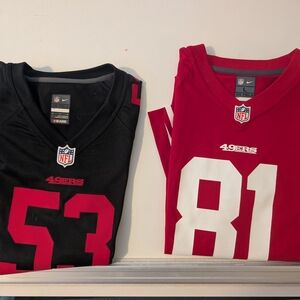 Nike Kids 49ers Black and Red NFL Jerseys